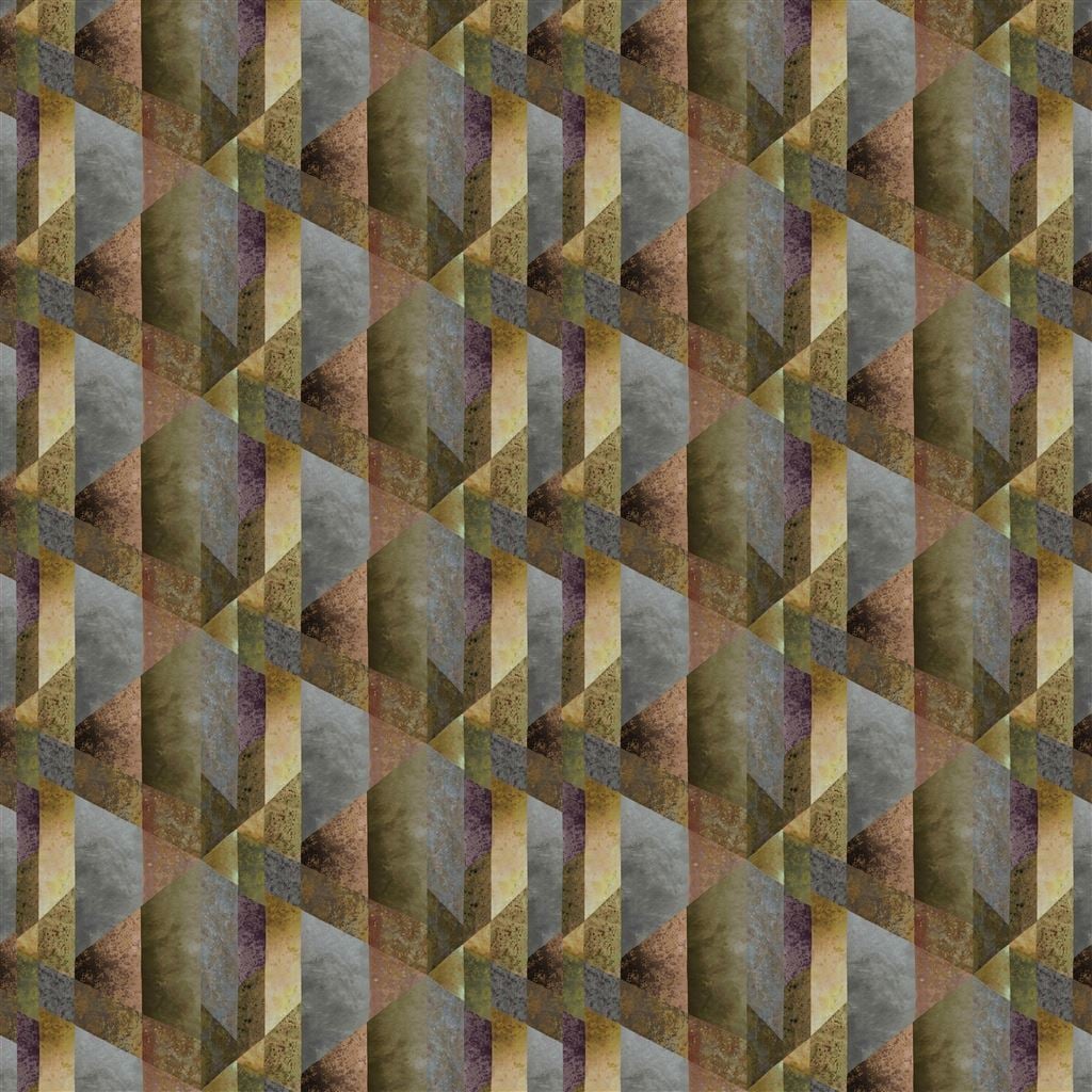 Minakari Geo Rosewood — Designers Guild tapet