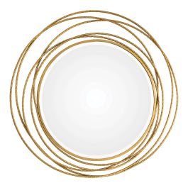 Whirlwind Gold Round Mirror - undefined