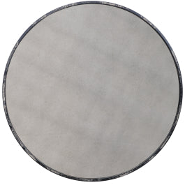 Junius Antique White Round Mirror - undefined