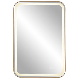 Crofton Lighted Brass Vanity Mirror - undefined