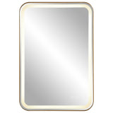 Crofton Lighted Brass Vanity Mirror - undefined