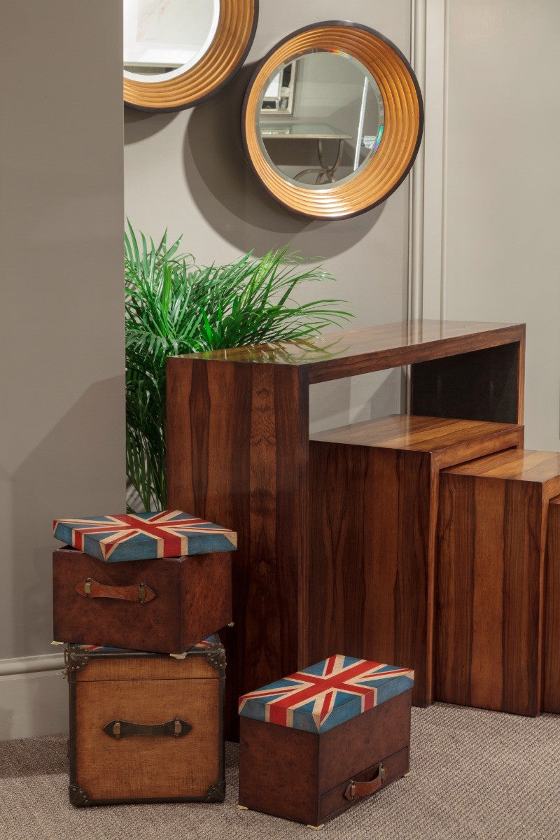 Round Mirror Modernist Stepped
