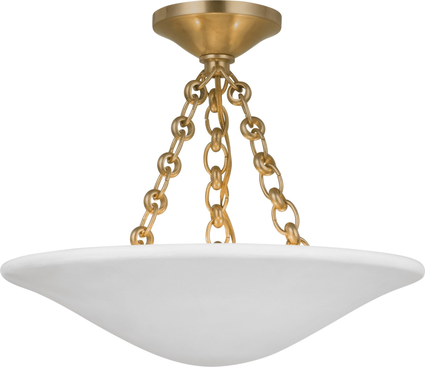 Mollino 16" Semi Plafond Antique-Burnished Brass