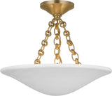 Mollino 16" Semi Plafond Antique-Burnished Brass