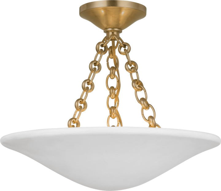 Mollino 16" Semi Plafond Antique-Burnished Brass
