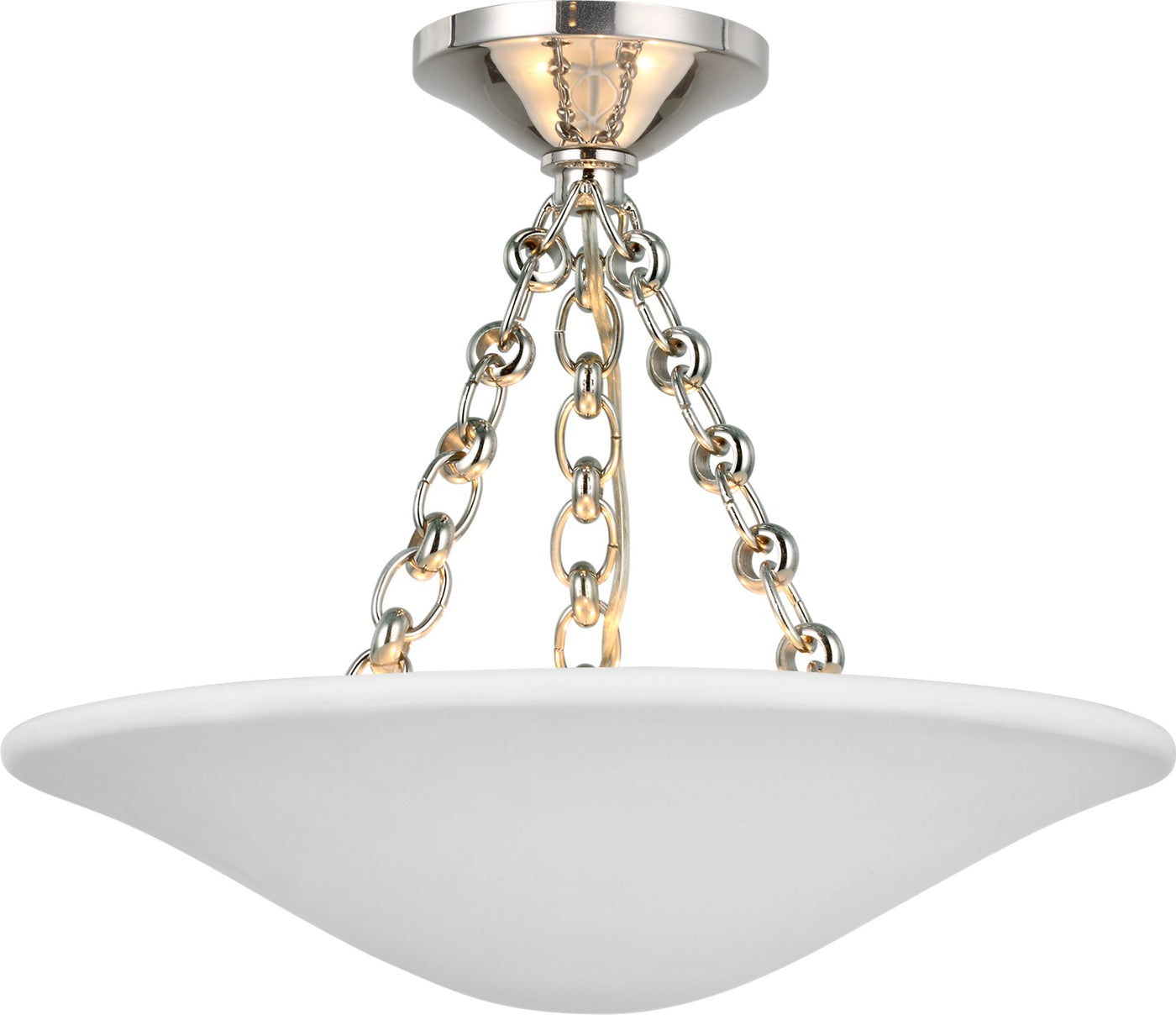 Mollino 16" Semi Plafond Polished Nickel