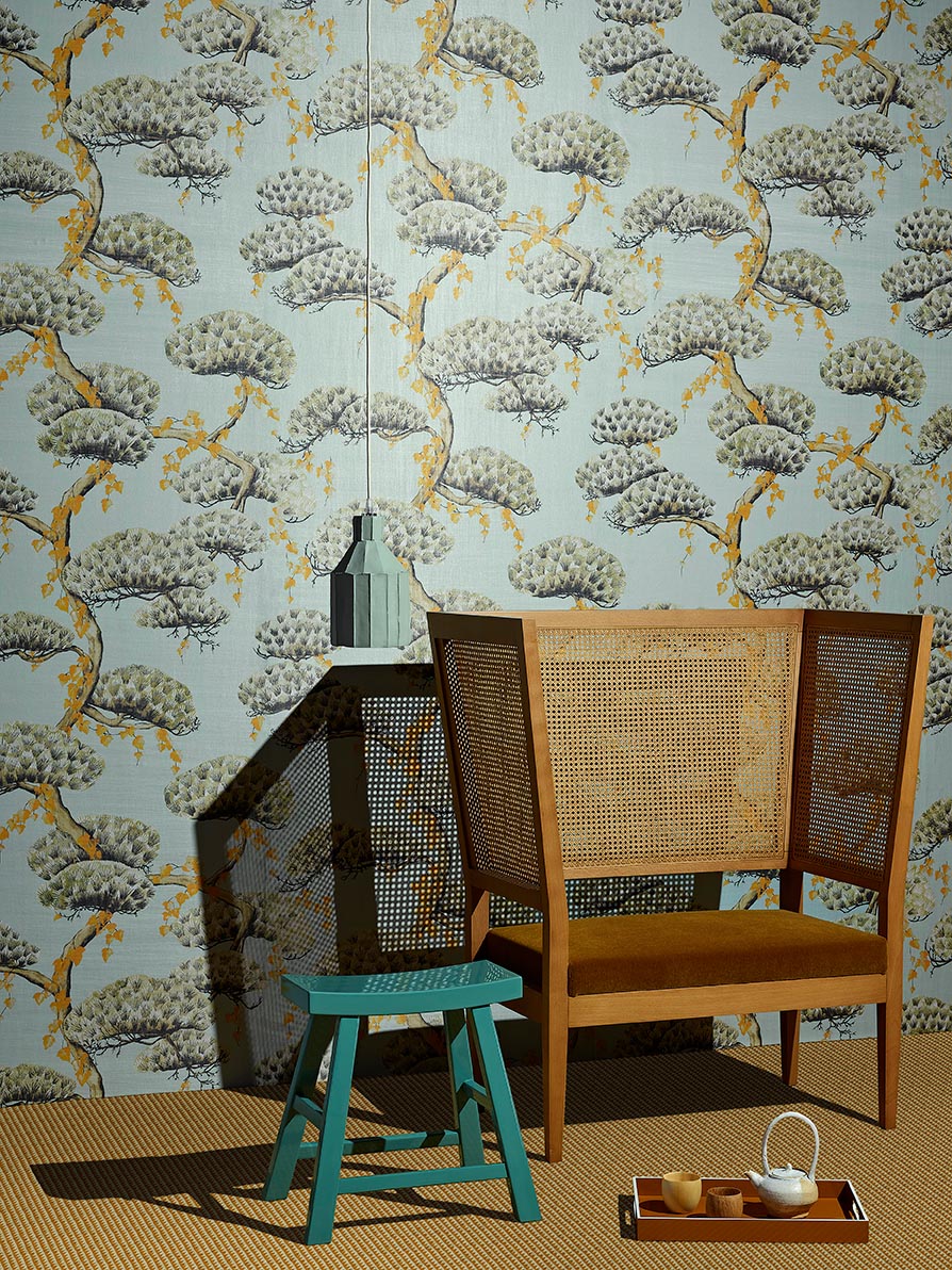 Momiji room setting — Pierre Frey wallpaper