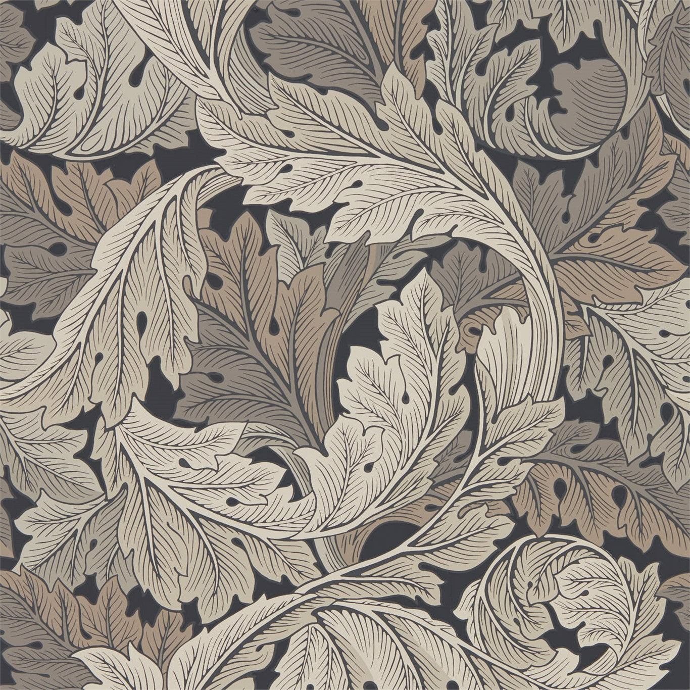 Acanthus Tapet Charcoal/Grey tapet fran Morris & Co