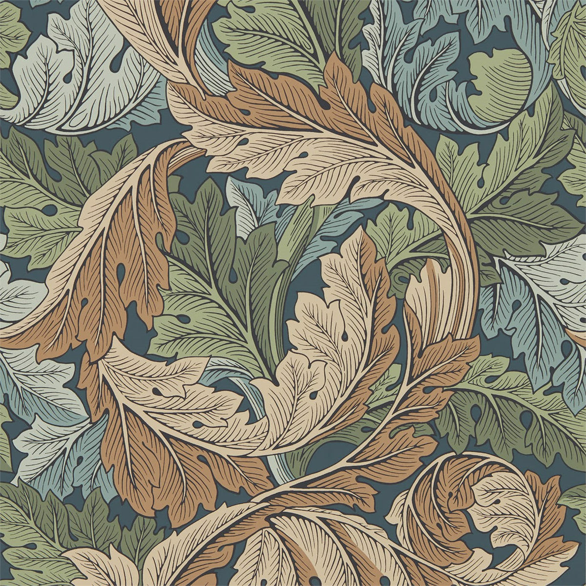 Acanthus Tapet Slate Blue/Thyme tapet fran Morris & Co