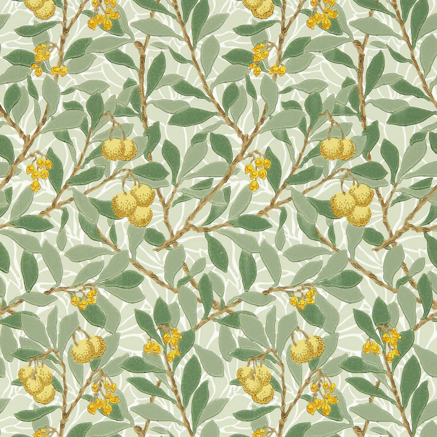 Arbutus Tapet Sage/Lemon tapet fran Morris & Co