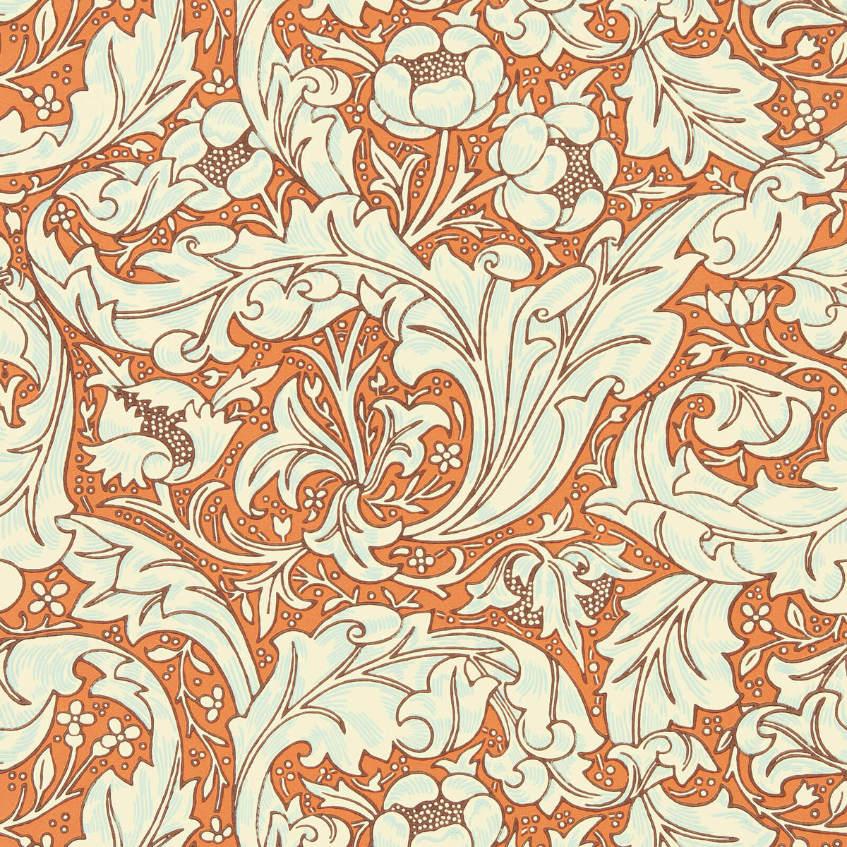 Bachelors Button Tapet Burnt Orange/Sky tapet fran Morris & Co