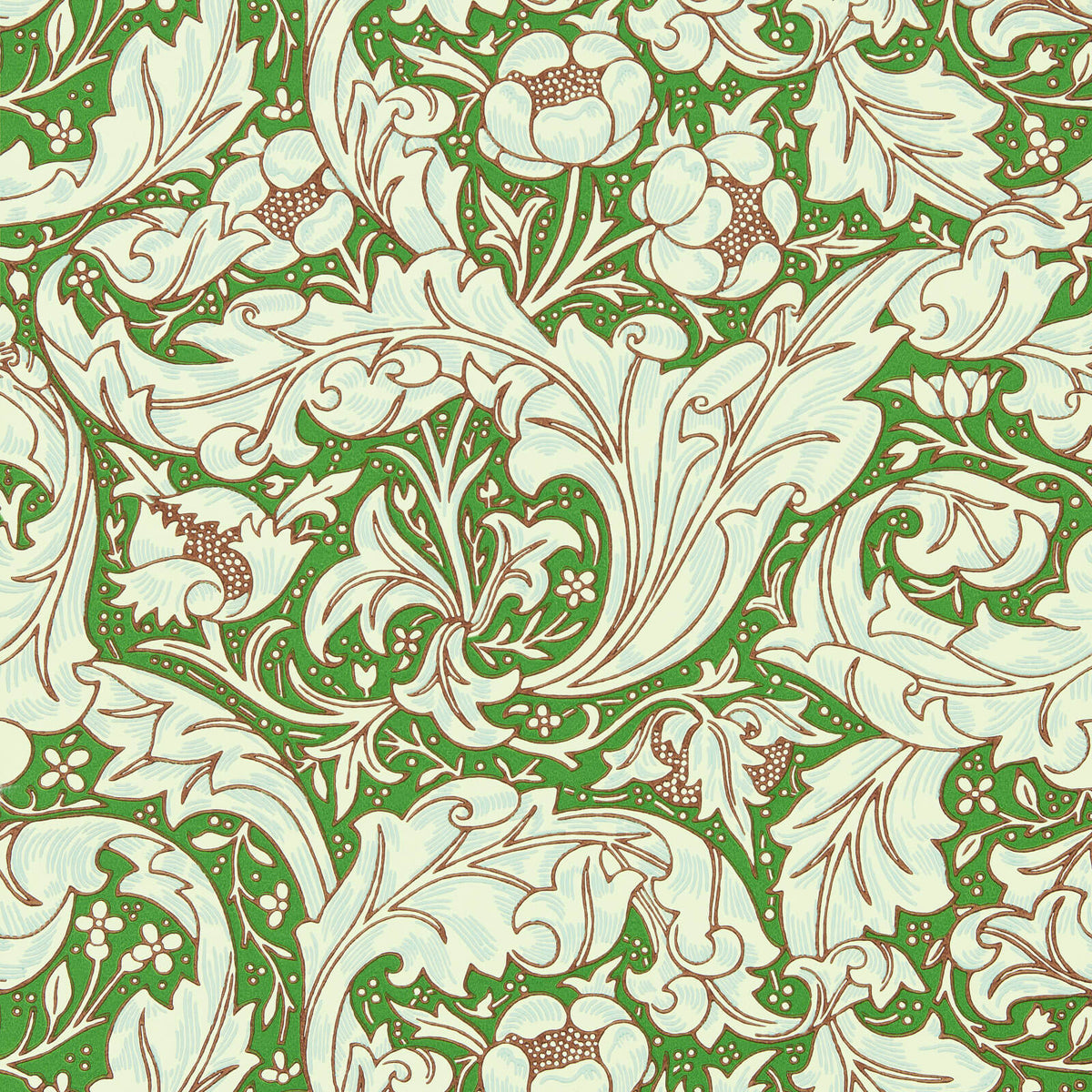 Bachelors Button Tapet Leaf Green/Sky tapet fran Morris & Co