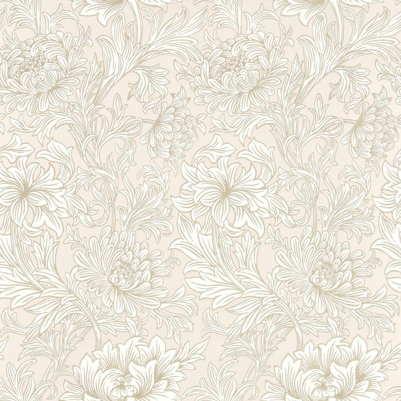 Chrysanthemum Toile Tapet Cochineal Pink tapet fran Morris & Co