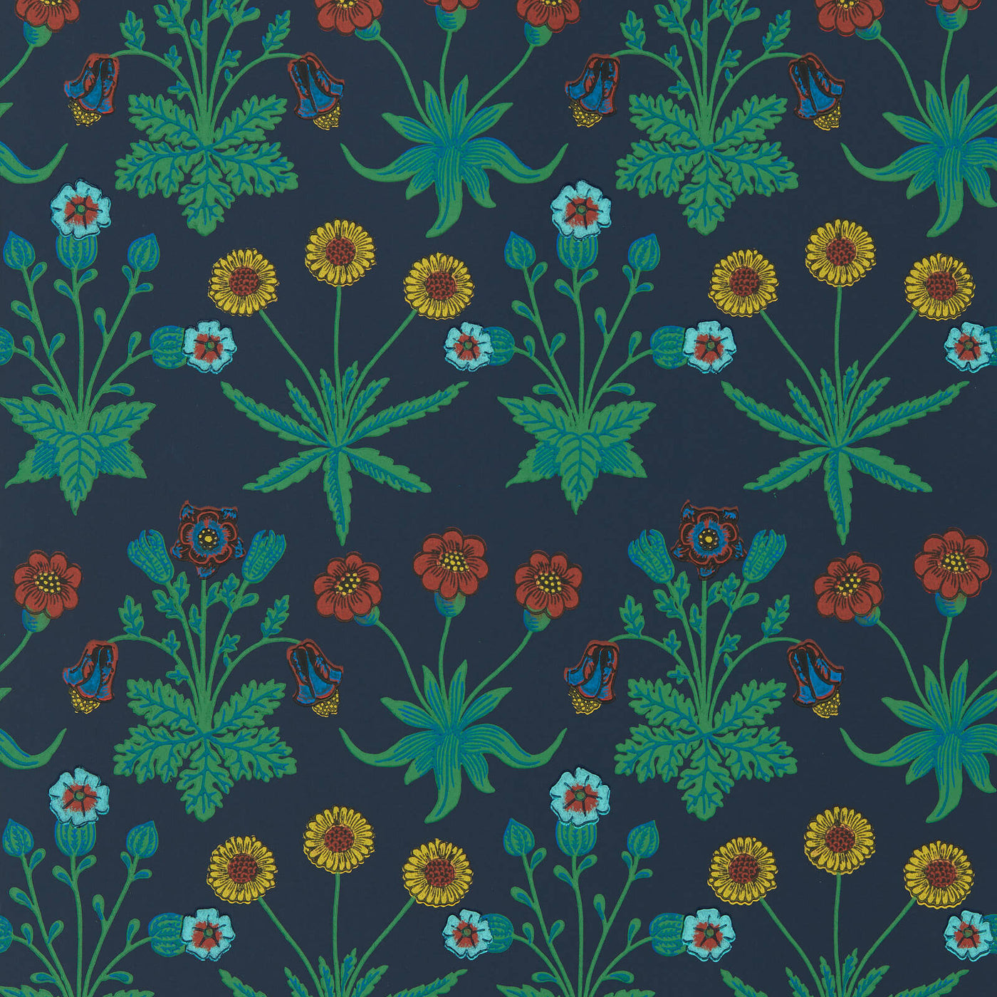 Daisy Tapet Midnight tapet fran Morris & Co