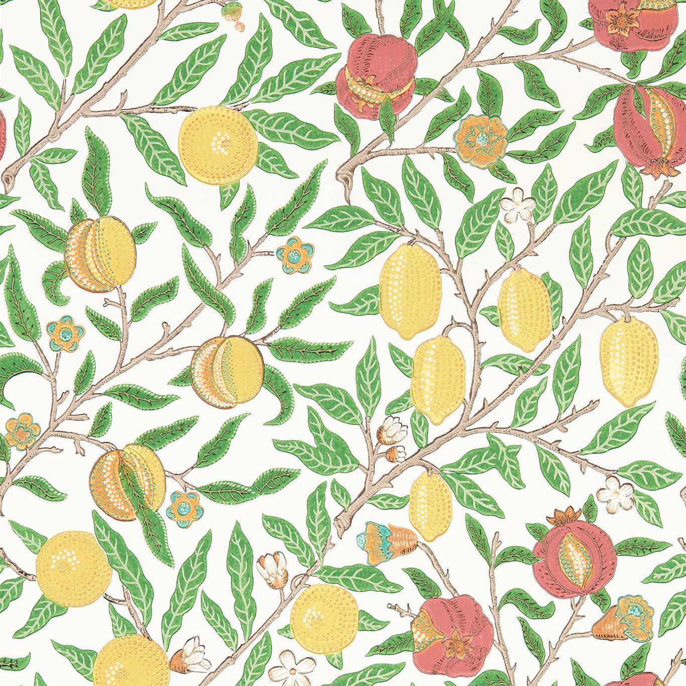 Fruit W/P Tapet Leaf Green/Madder tapet fran Morris & Co