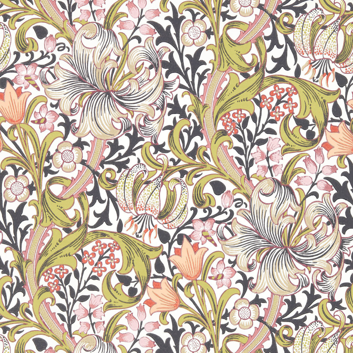Golden Lily Tapet Espresso tapet fran Morris & Co
