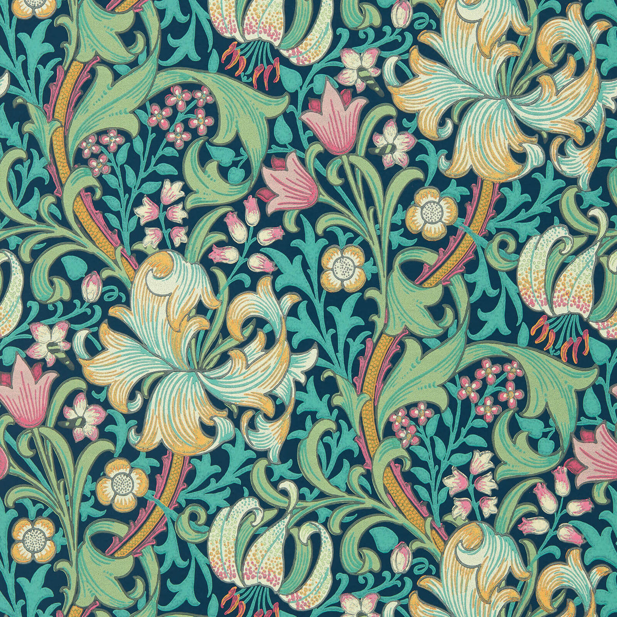 Golden Lily Tapet Galactic Ink tapet fran Morris & Co