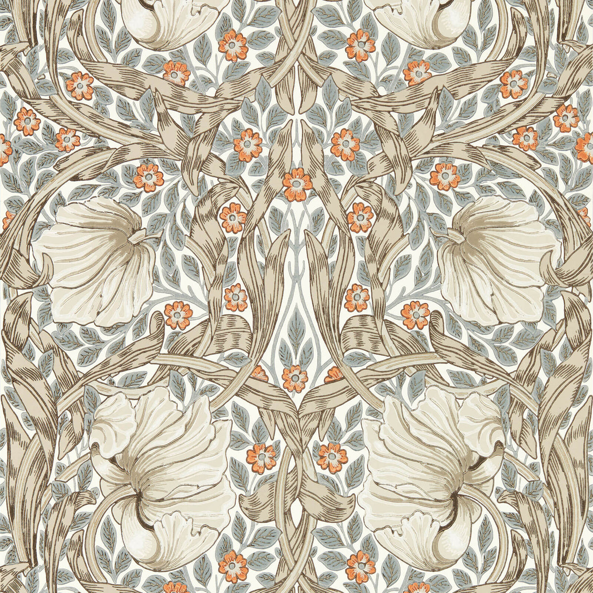 Pimpernel Tapet Linen/Coral tapet fran Morris & Co