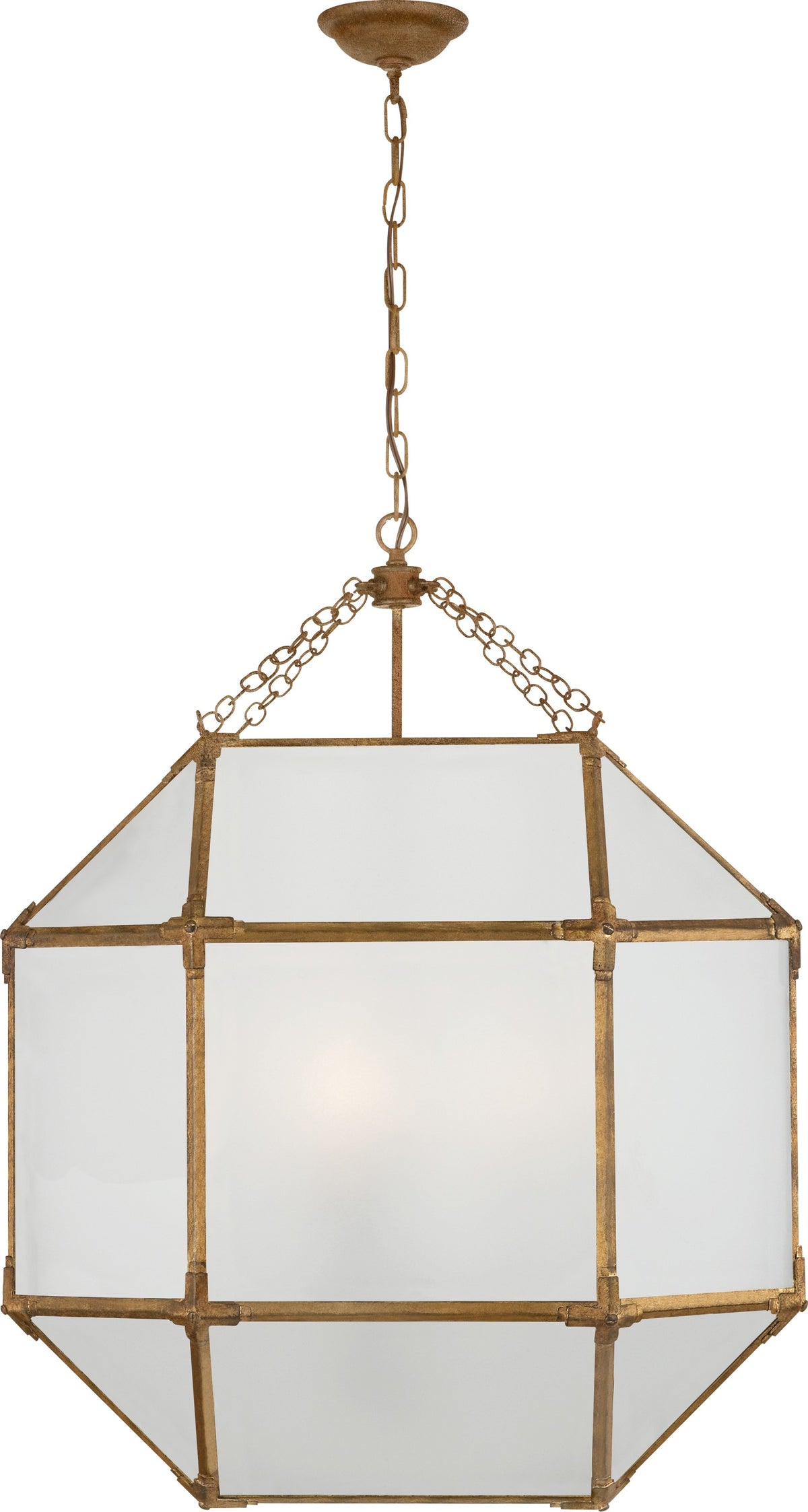 Morris Lykta Large — Suzanne Kasler for Visual Comfort & Co. — Gilded Iron with Frosted Glass