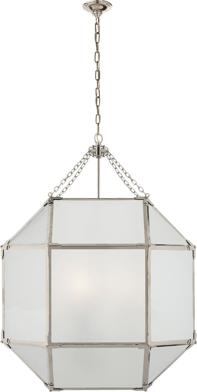 Morris Lykta Large — Suzanne Kasler for Visual Comfort & Co. — Polished Nickel with Frosted Glass