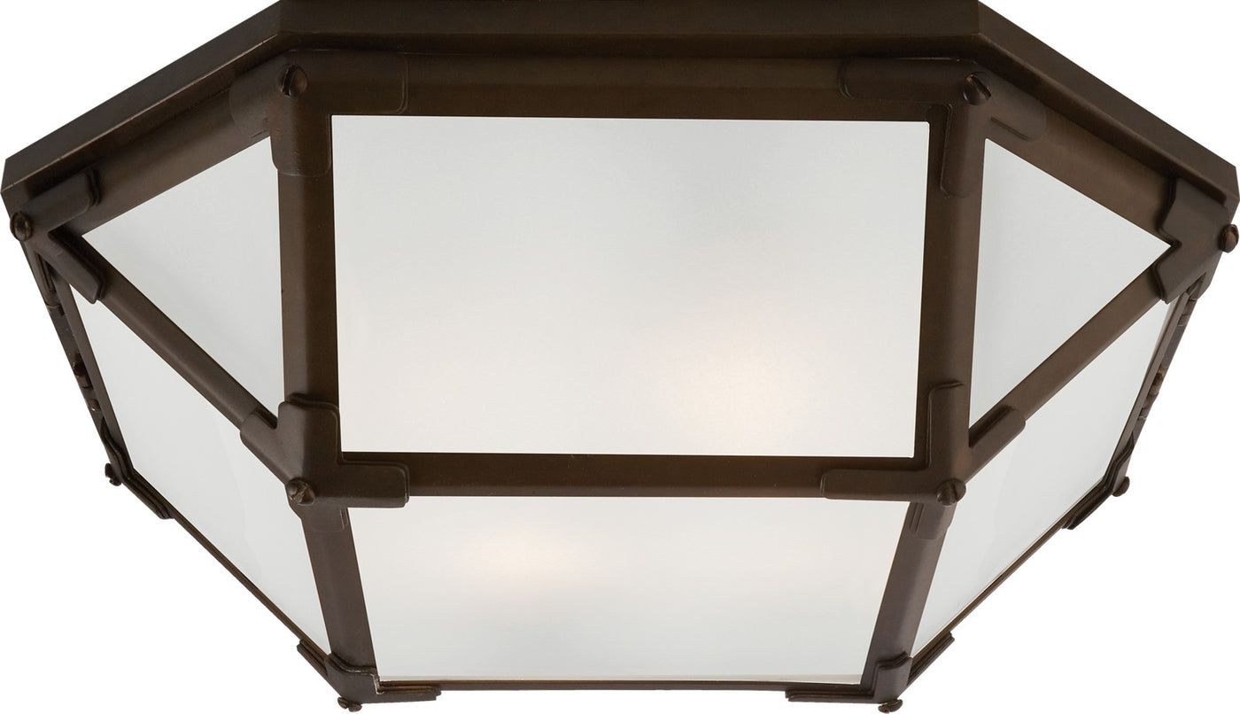 Morris Plafond — Suzanne Kasler for Visual Comfort & Co. — Antique Zinc with Frosted Glass