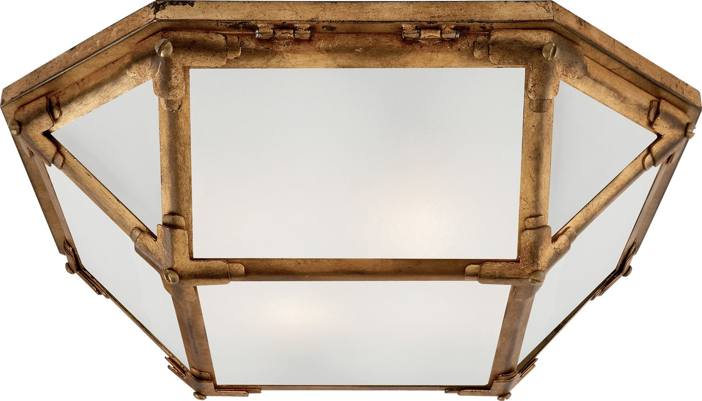 Morris Plafond — Suzanne Kasler for Visual Comfort & Co. — Gilded Iron with Frosted Glass