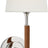 Polished Nickel and Natural Leather with Linen Shade