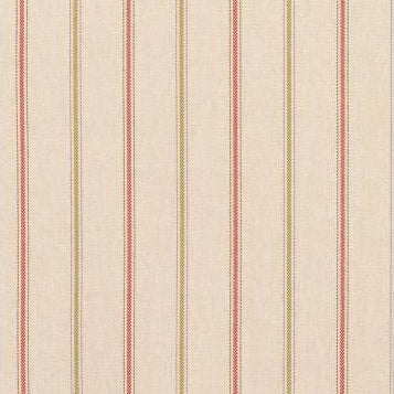 Braemar Strome Beige/Red/Olive — Nina Campbell tyg