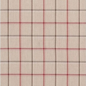 Braemar Branklyn Linen/Cranberry — Nina Campbell tyg