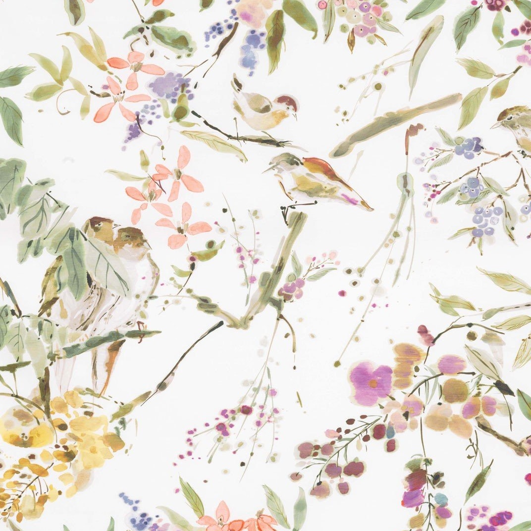 Penglai Magenta/Green/Lavender — Nina Campbell tyg