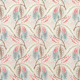 Fontibre Aqua/Coral Red — Nina Campbell tyg