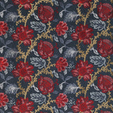 Coromandel Blue/Red/Neutral — Nina Campbell tyg