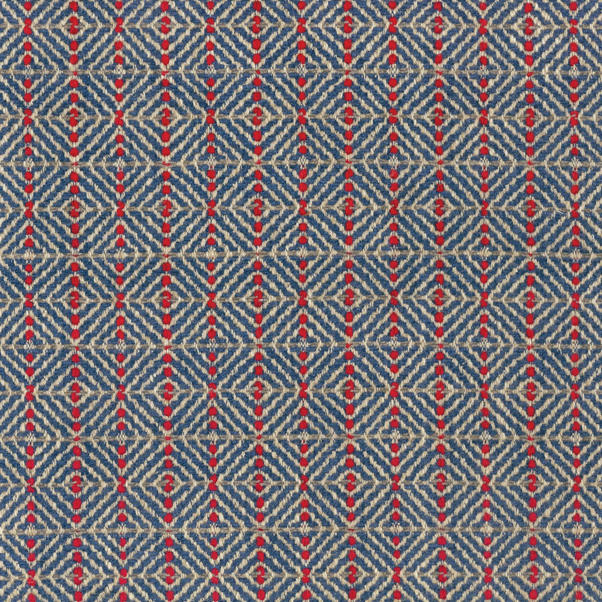Todi Blue/Red/Beige — Nina Campbell tyg