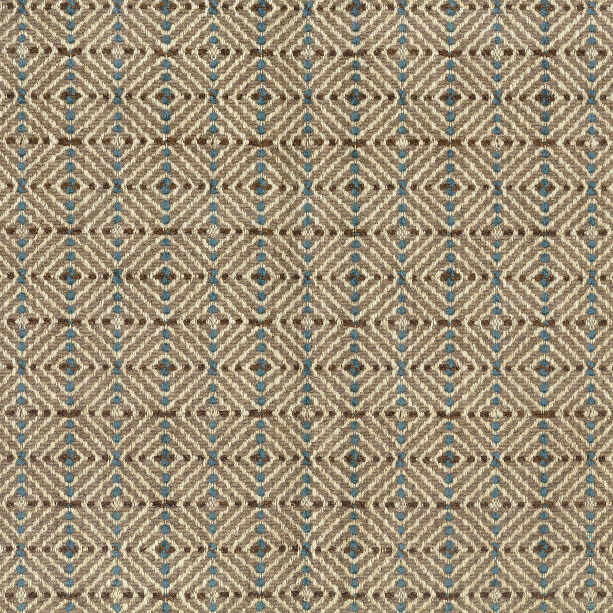 Todi Beige/Teal/Chocolate — Nina Campbell tyg