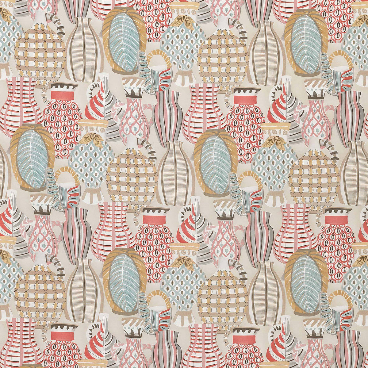 Collioure Coral/Duck Egg — Nina Campbell tyg