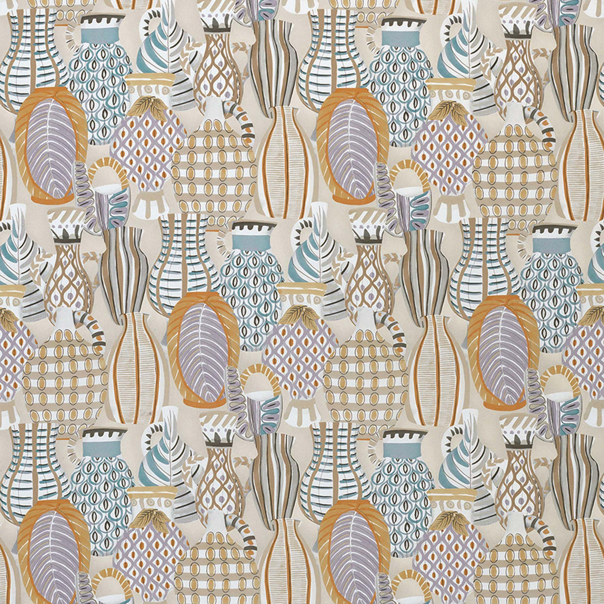 Collioure Taupe/Soft Gold — Nina Campbell tyg