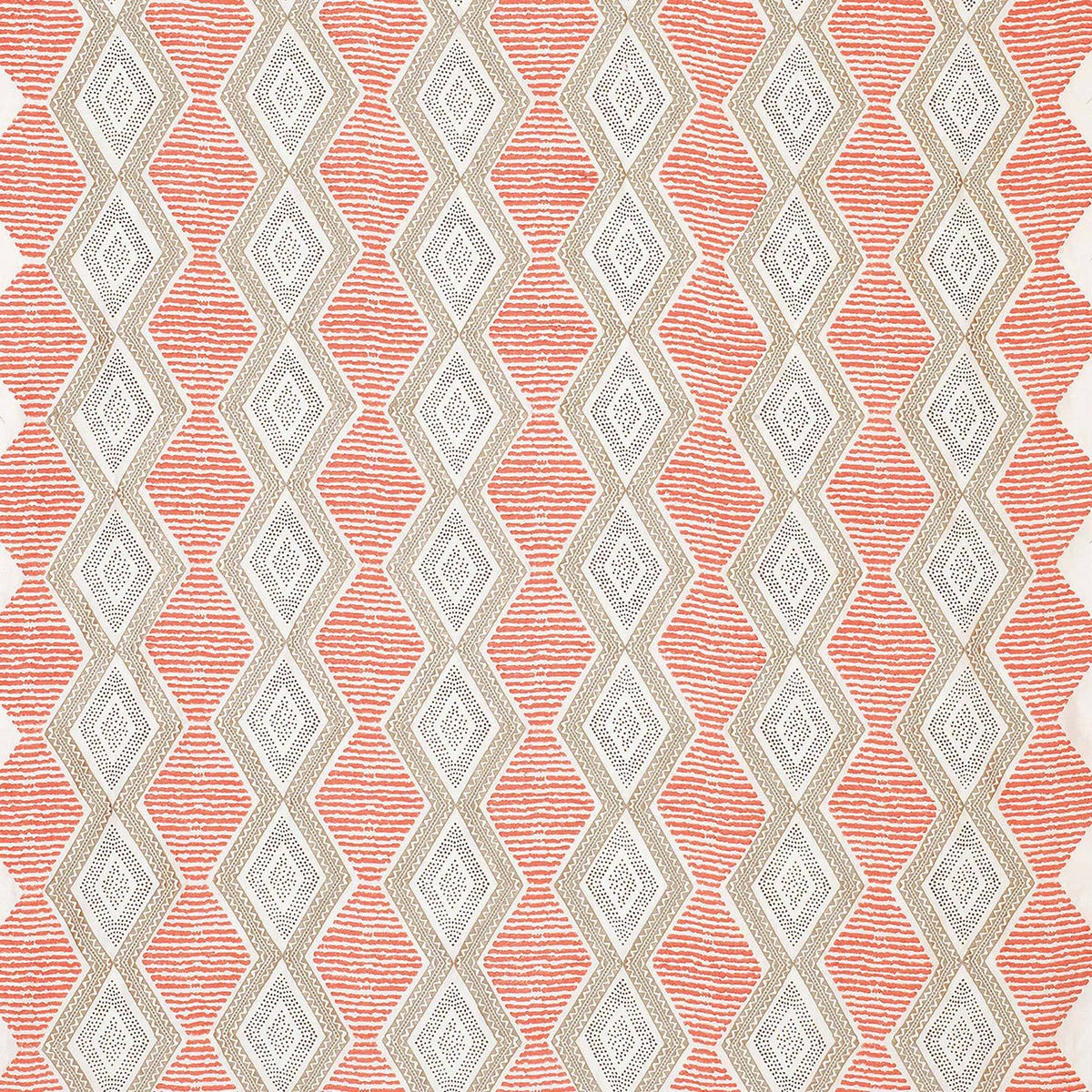 Belle Île Coral/Beige/Choc — Nina Campbell tyg