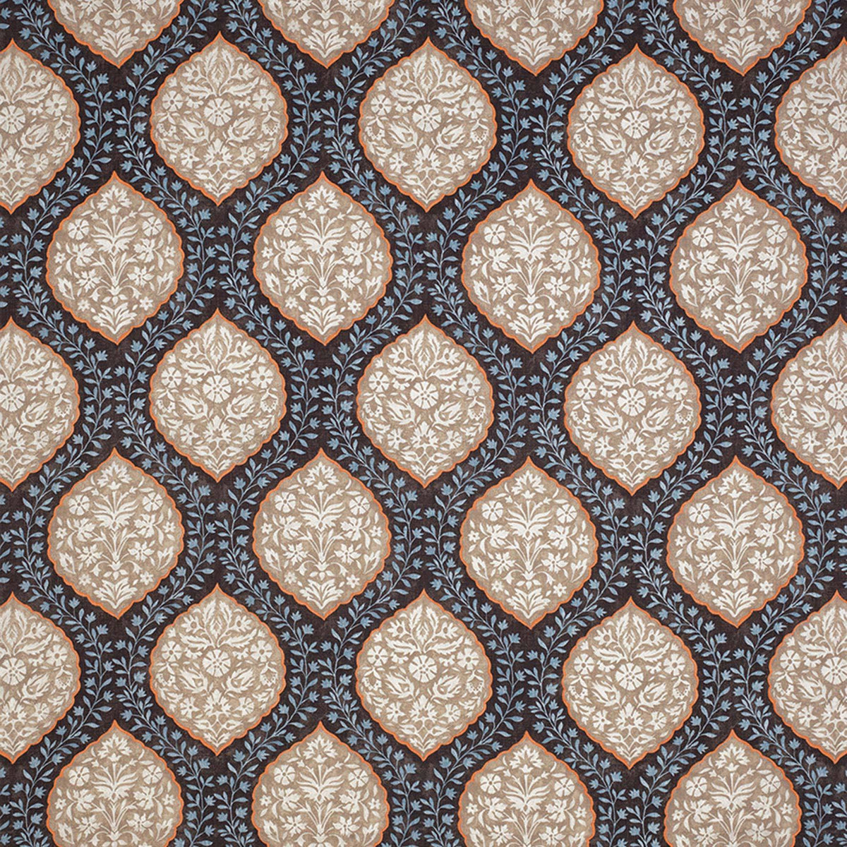 Marguerite Chocolate/Beige — Nina Campbell tyg