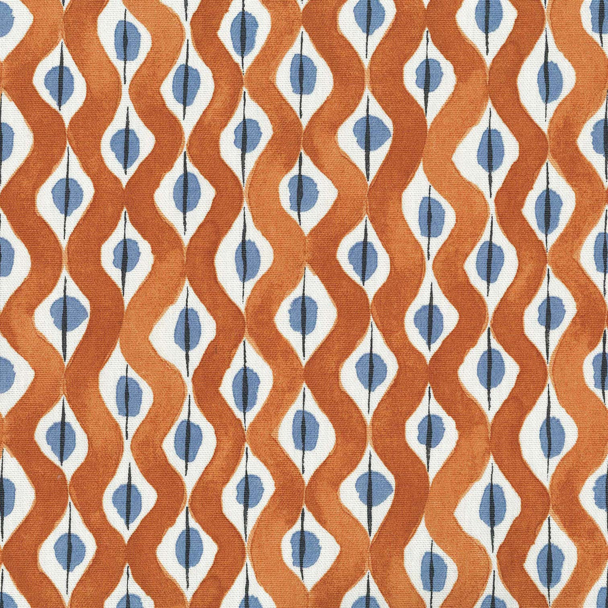 Beau Rivage Orange/Blue — Nina Campbell tyg