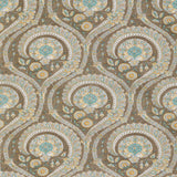 Les Indiennes Taupe/Aqua/Yellow — Nina Campbell tyg
