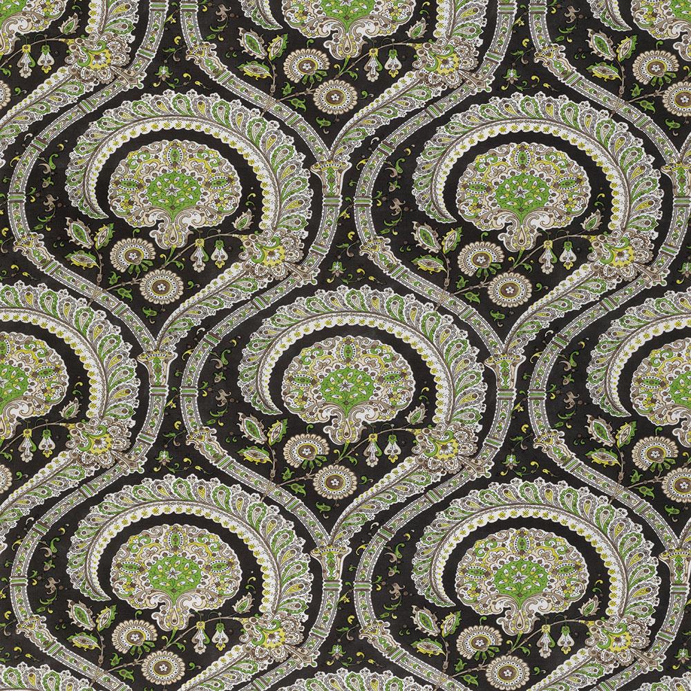 Les Indiennes Green/Black — Nina Campbell tyg