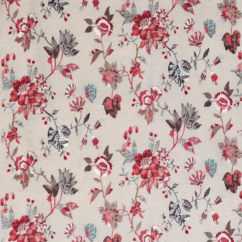 Nemours Red/Chocolate — Nina Campbell tyg