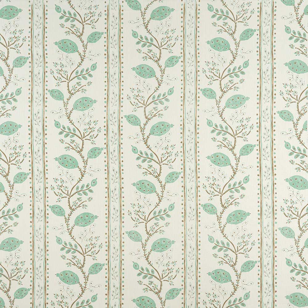 Pomegranate Trail Aqua/Taupe — Nina Campbell tyg