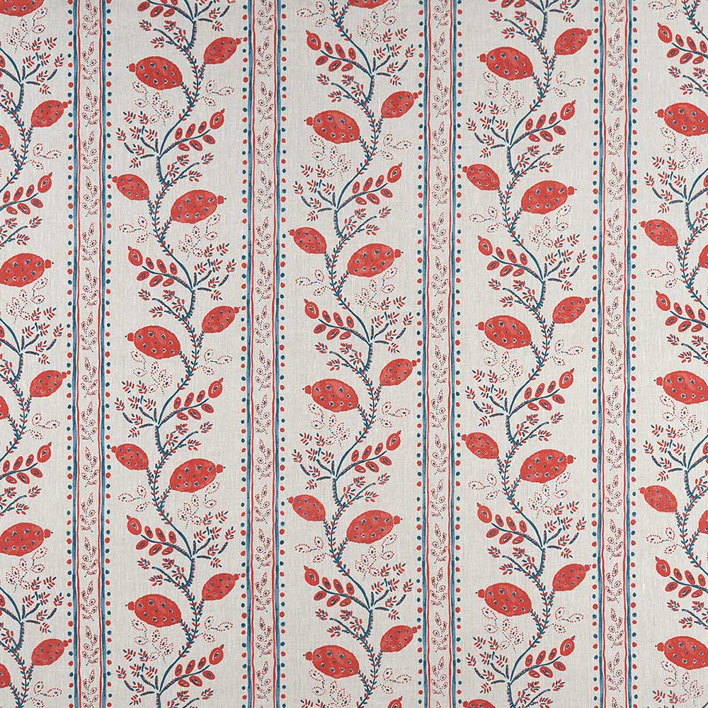 Pomegranate Trail Red/Blue — Nina Campbell tyg