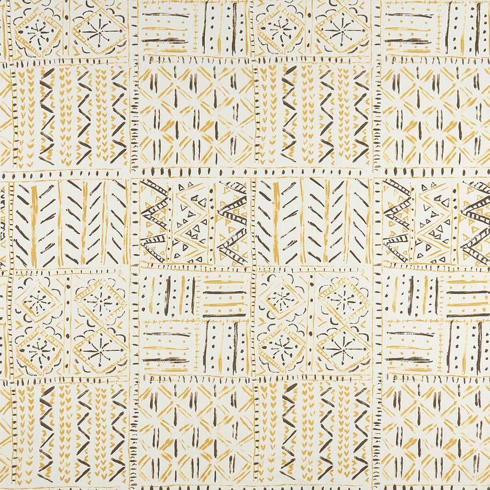 Cloisters Ochre/Tobacco/Ivory — Nina Campbell tyg
