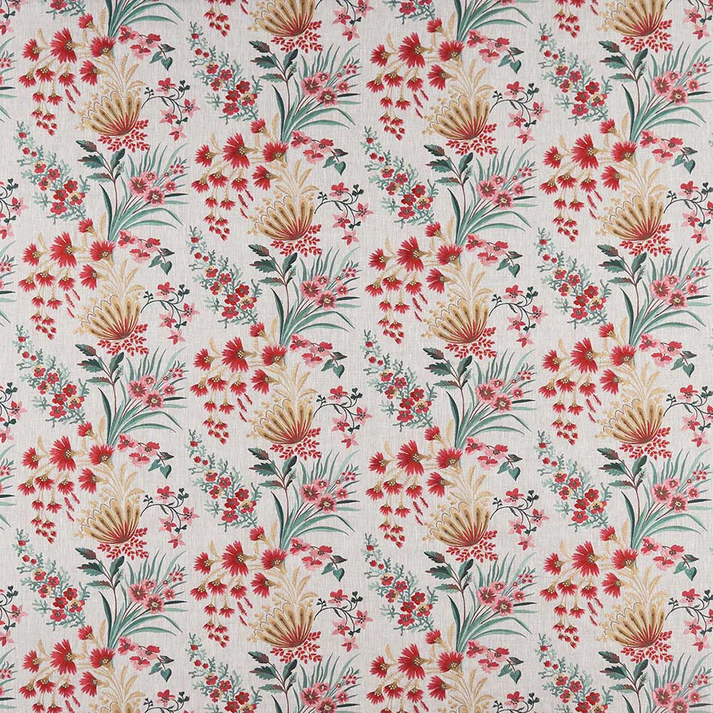 Michelham Red/Teal — Nina Campbell tyg