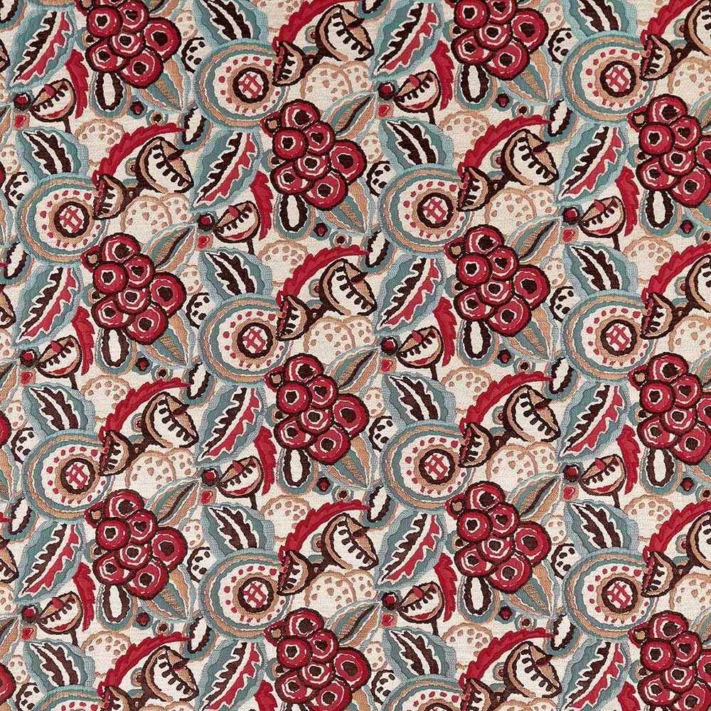 Marchmain Red/Teal — Nina Campbell tyg