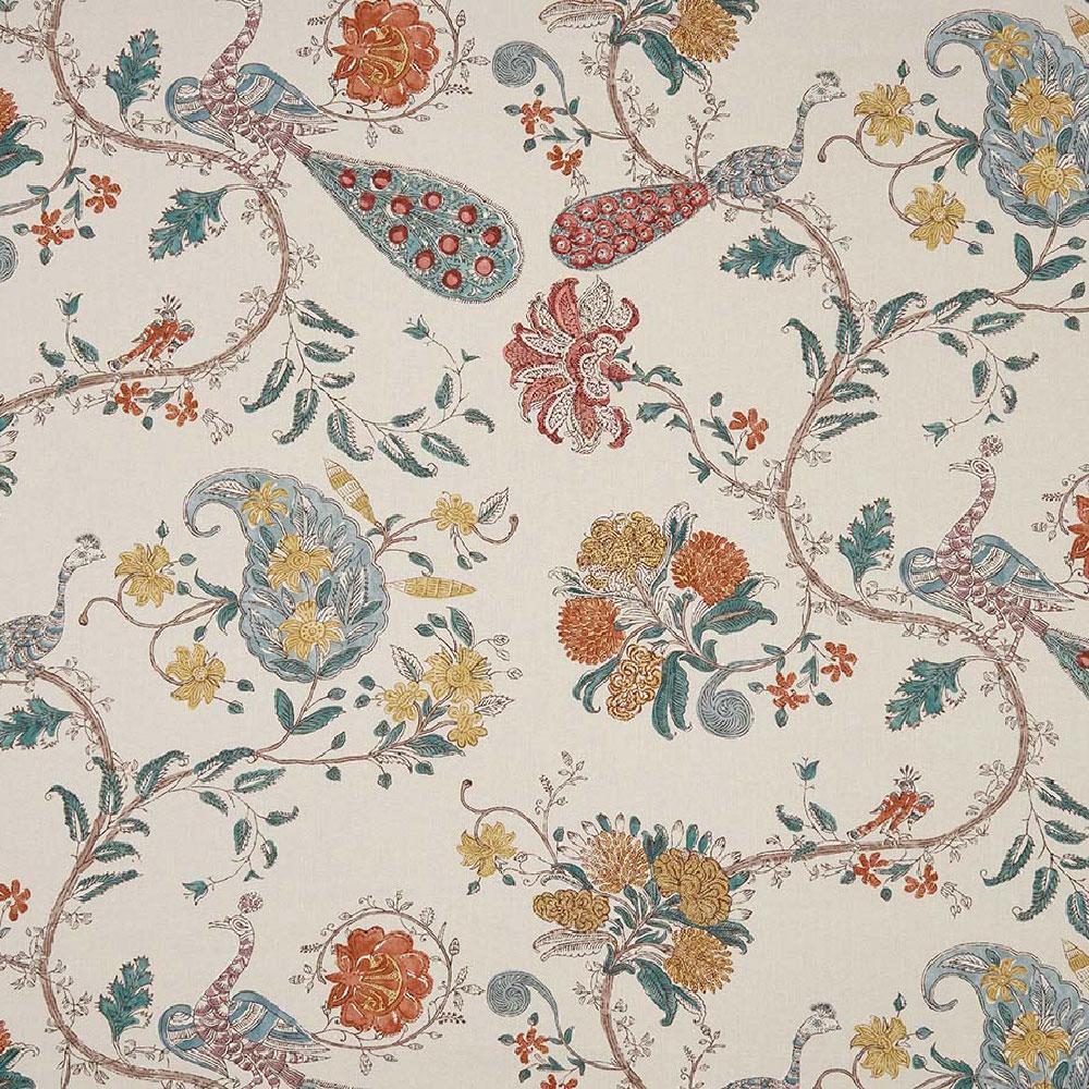 Parvani Russet/Teal/Ochre — Nina Campbell tyg