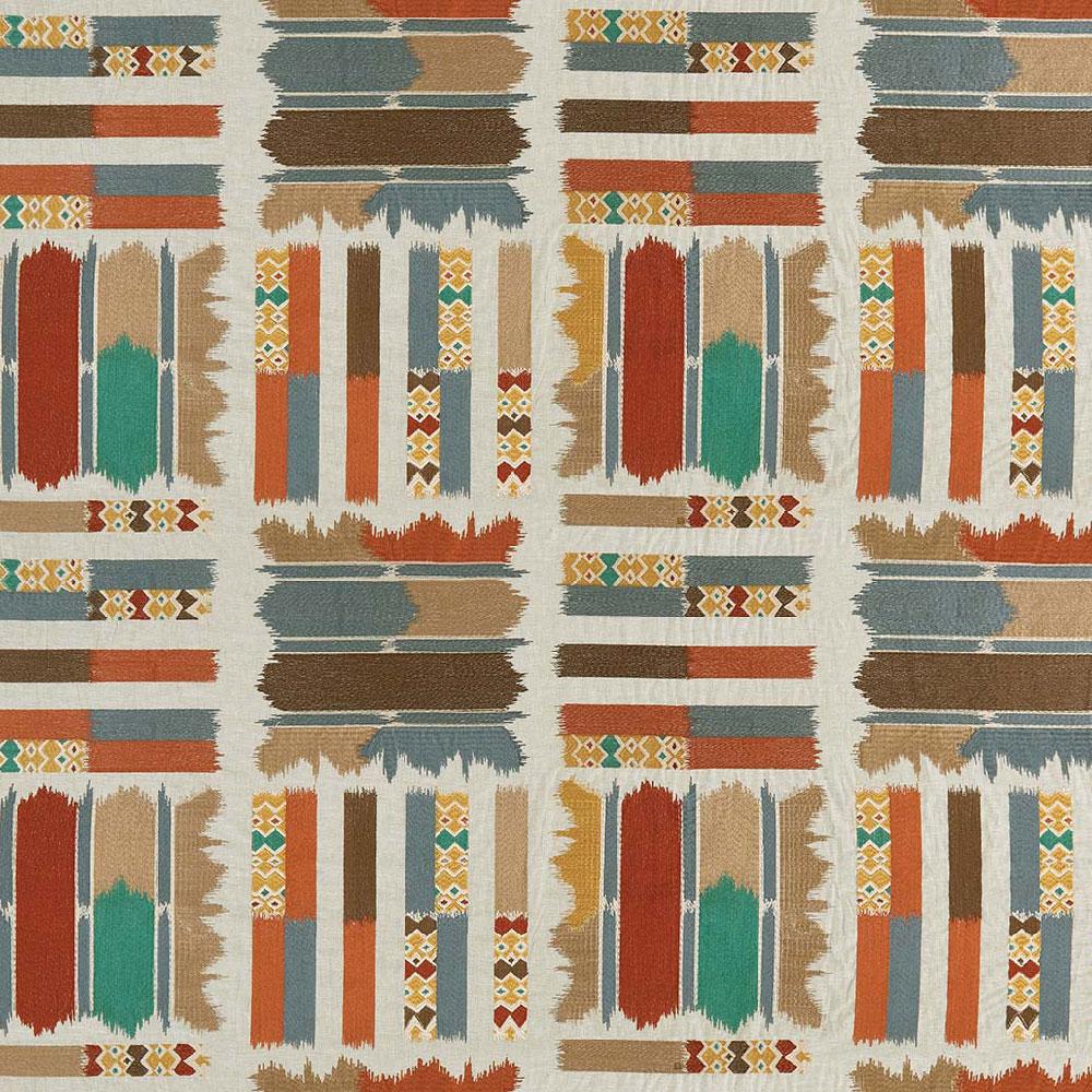 Mandovi Russet/Teal/Ochre — Nina Campbell tyg