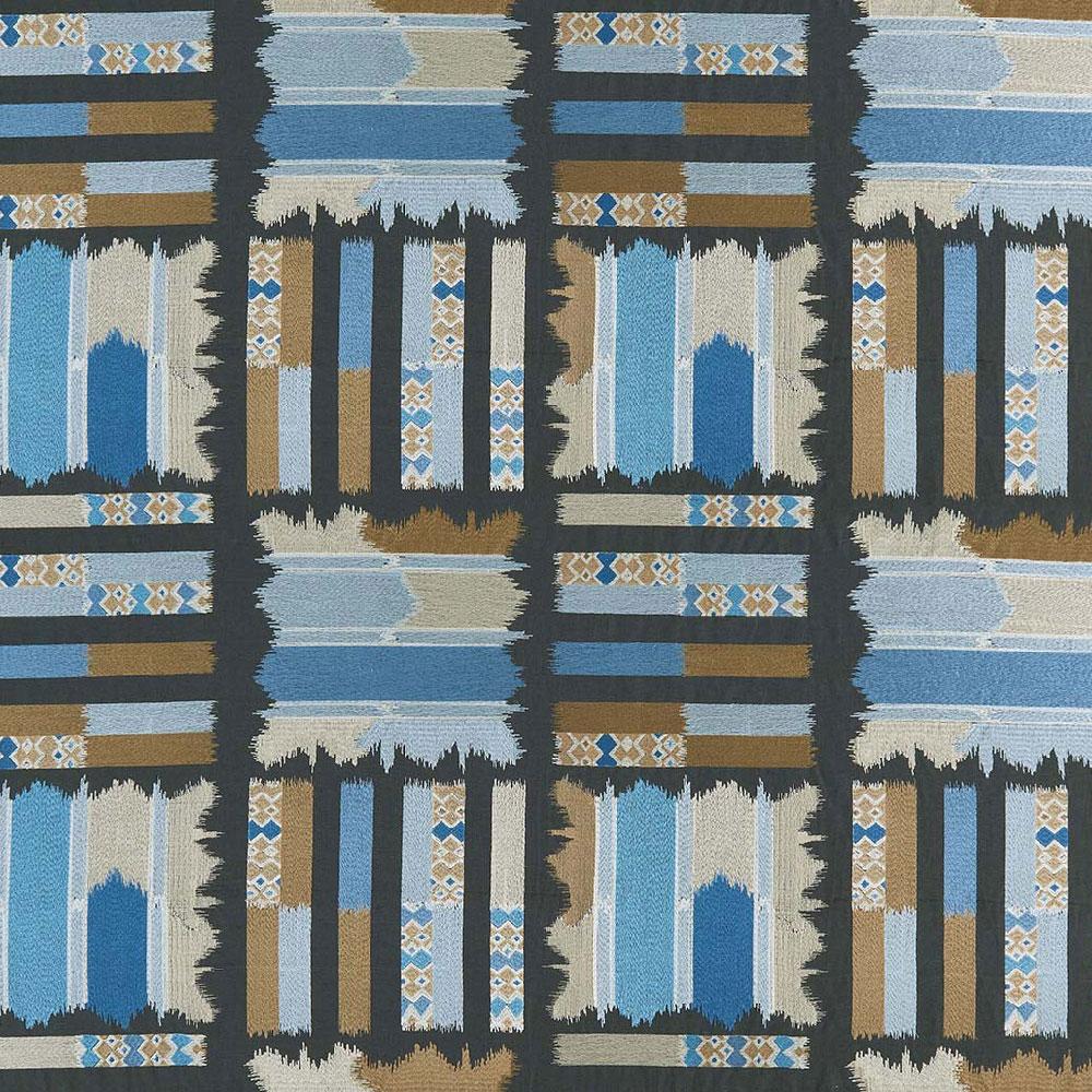 Mandovi Indigo/Blue/Beige — Nina Campbell tyg